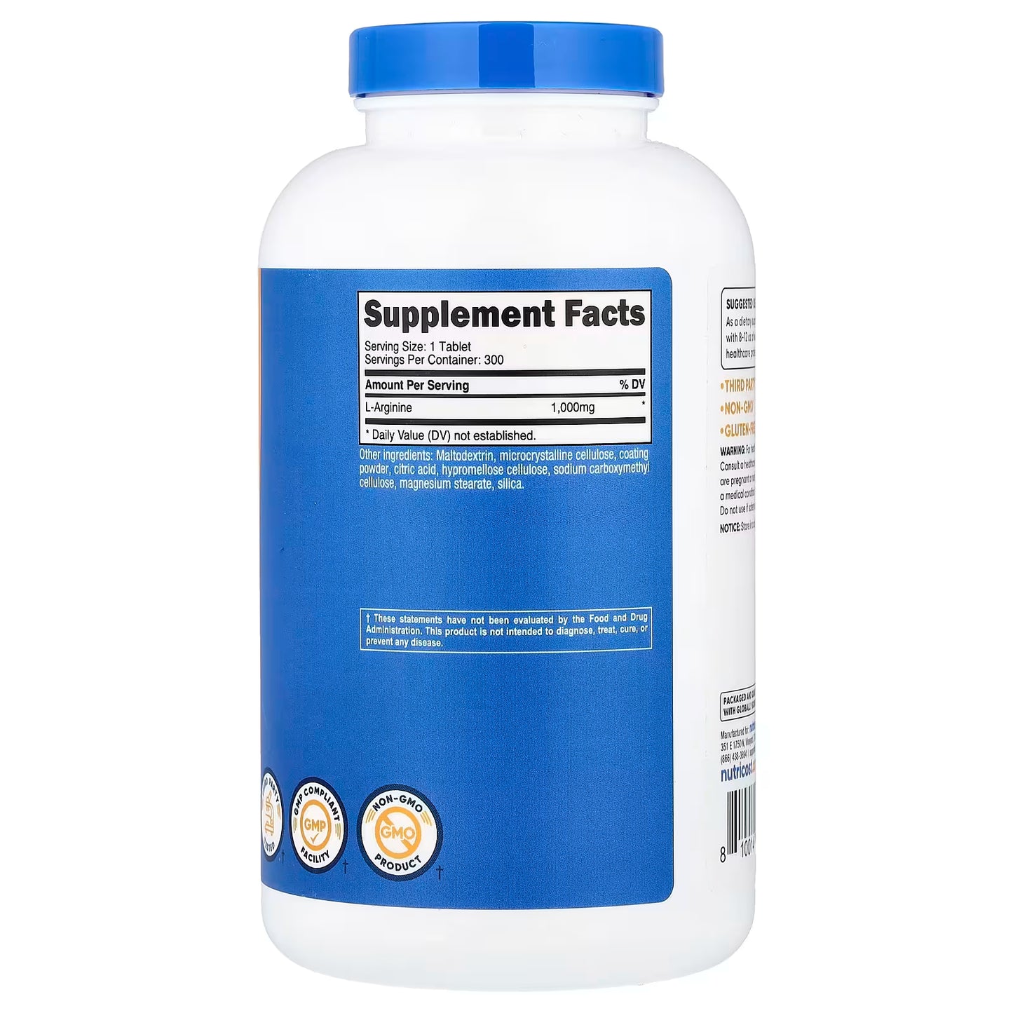 L-Arginine Tablets 1000 MG DE 300 TABS