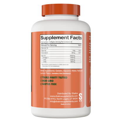 Shakra Fish Oil Omega 3 2160mg 240 Capsules