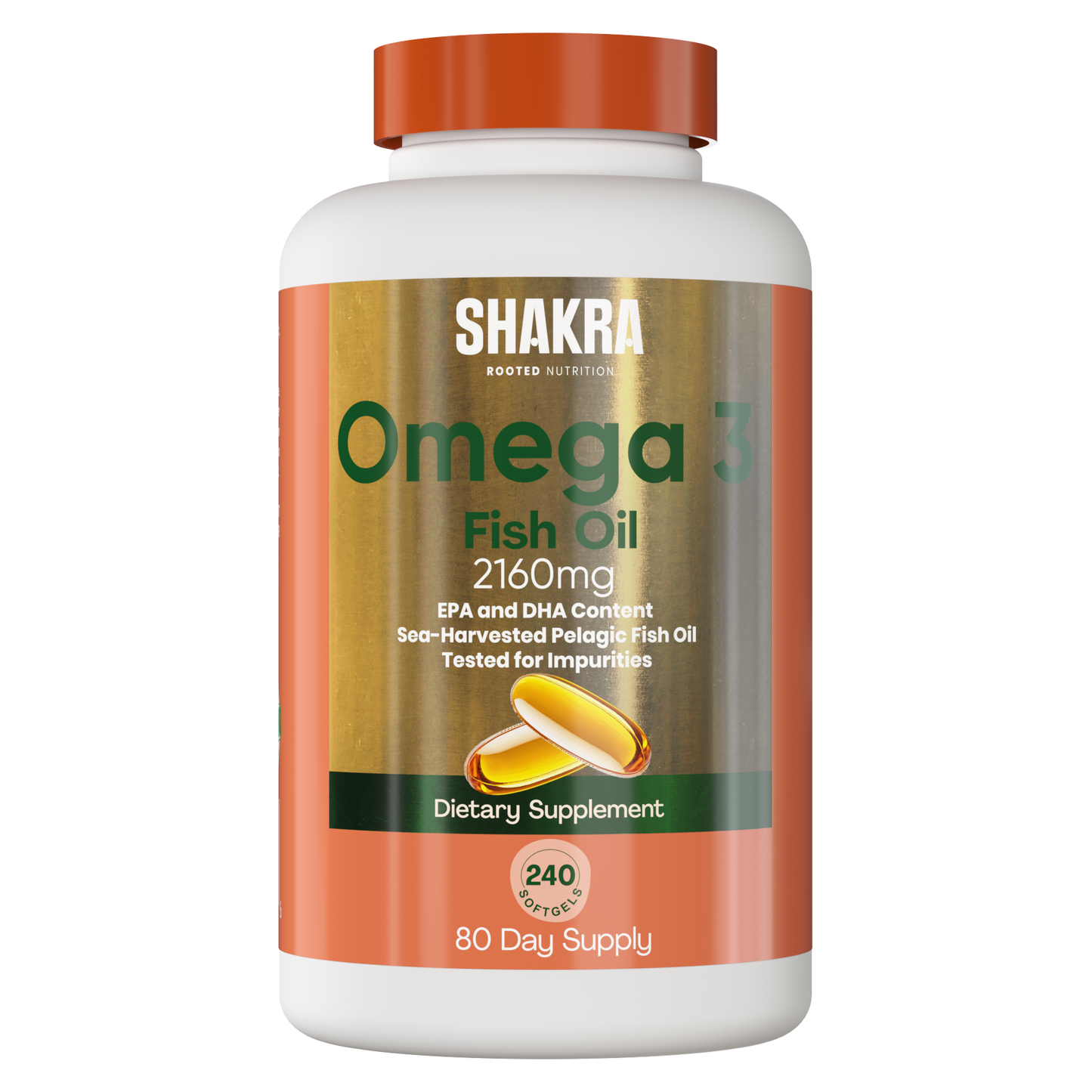 Shakra Fish Oil Omega 3 2160mg 240 Capsules