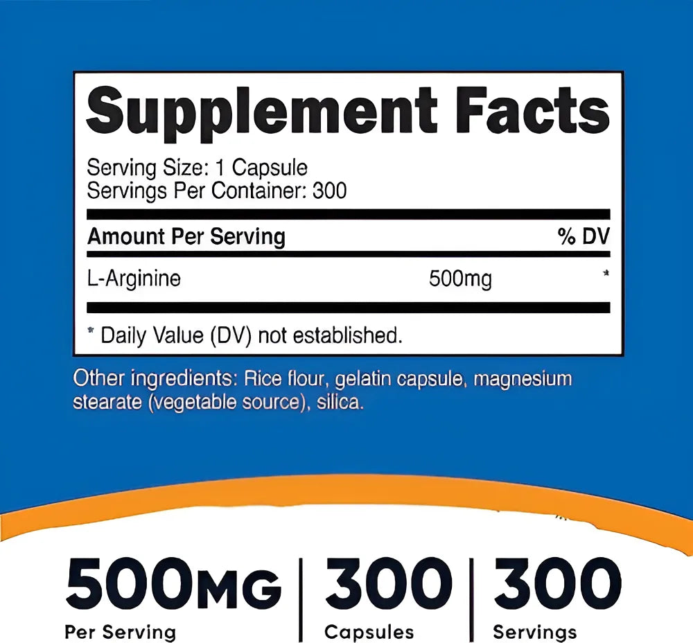 L-Arginine Capsules 500 MG 300 CAPS