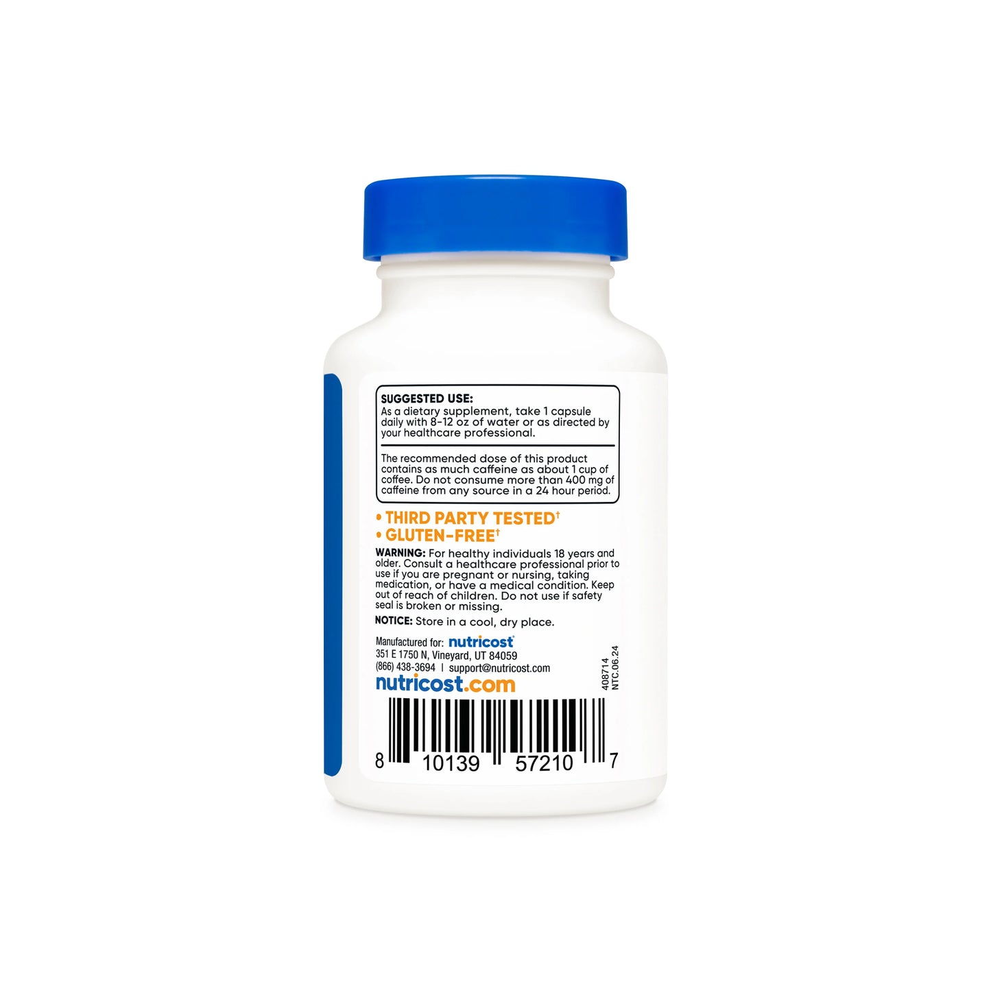 CAFFEINE AND L THEANINE 100MG 240 CAPSULES